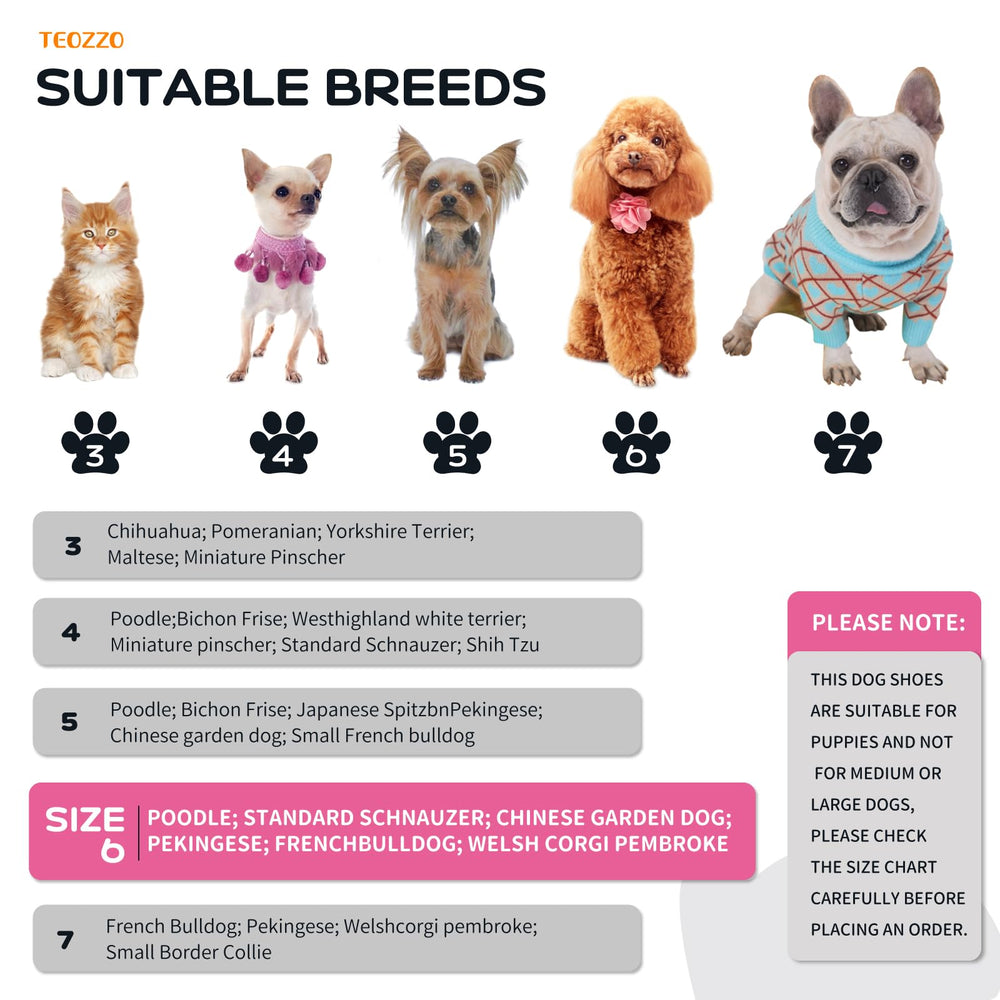 TEOZZO zapatos para perro con suela anti-derrapante para superficies lisas