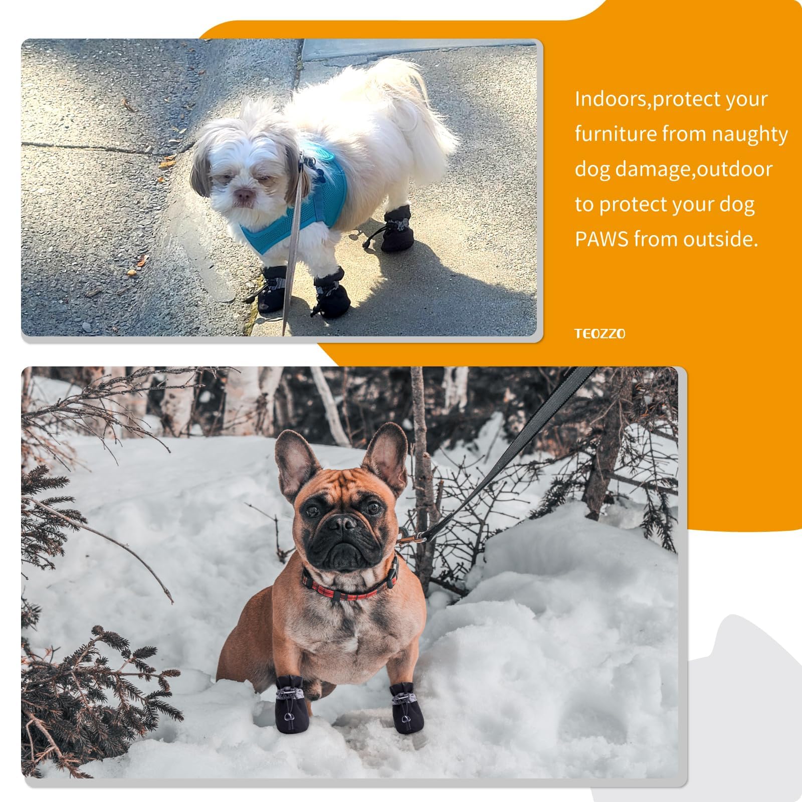 TEOZZO zapatos para perros para uso interior y exterior.