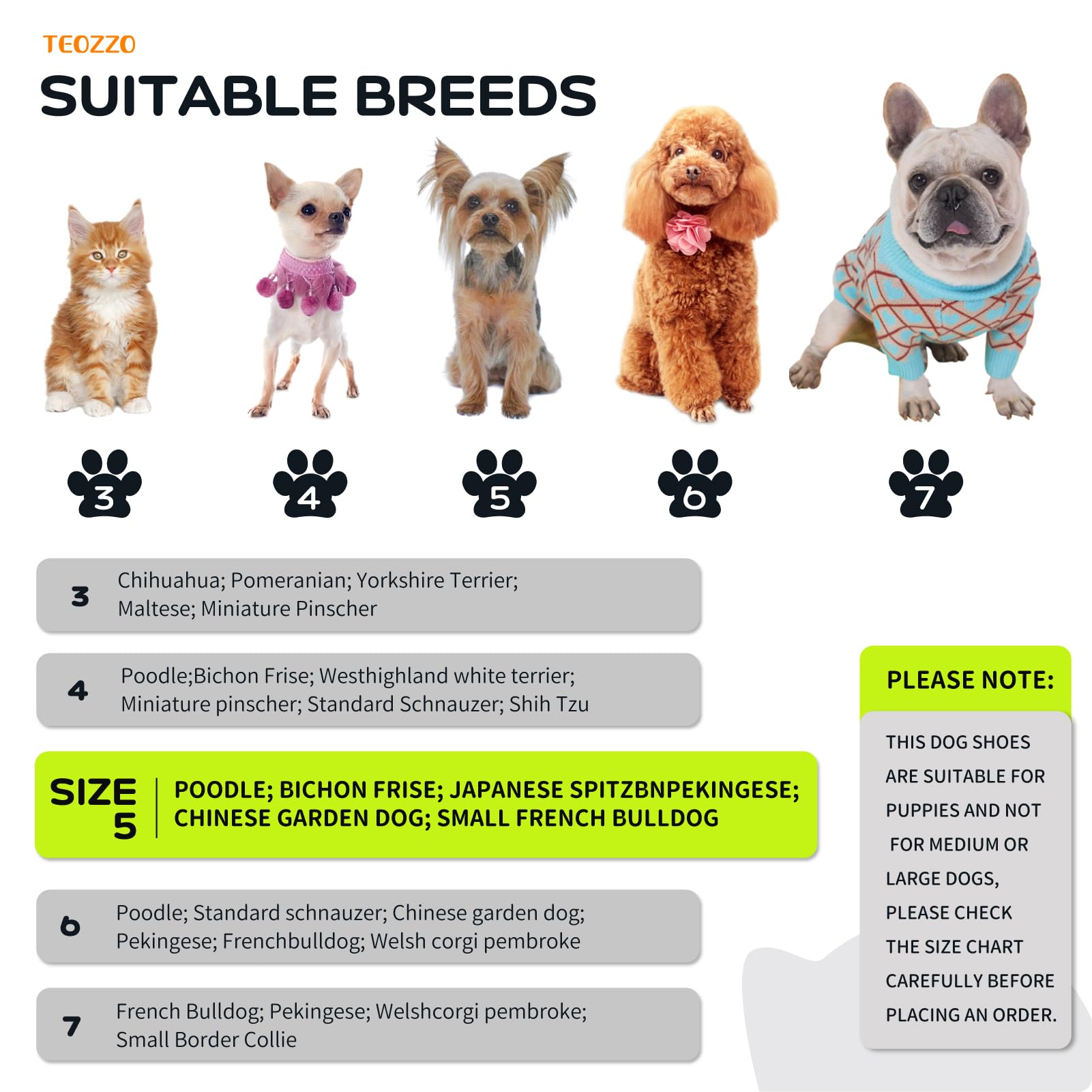 TEOZZO Zapatos para perros con suela antideslizante para superficies lisas.