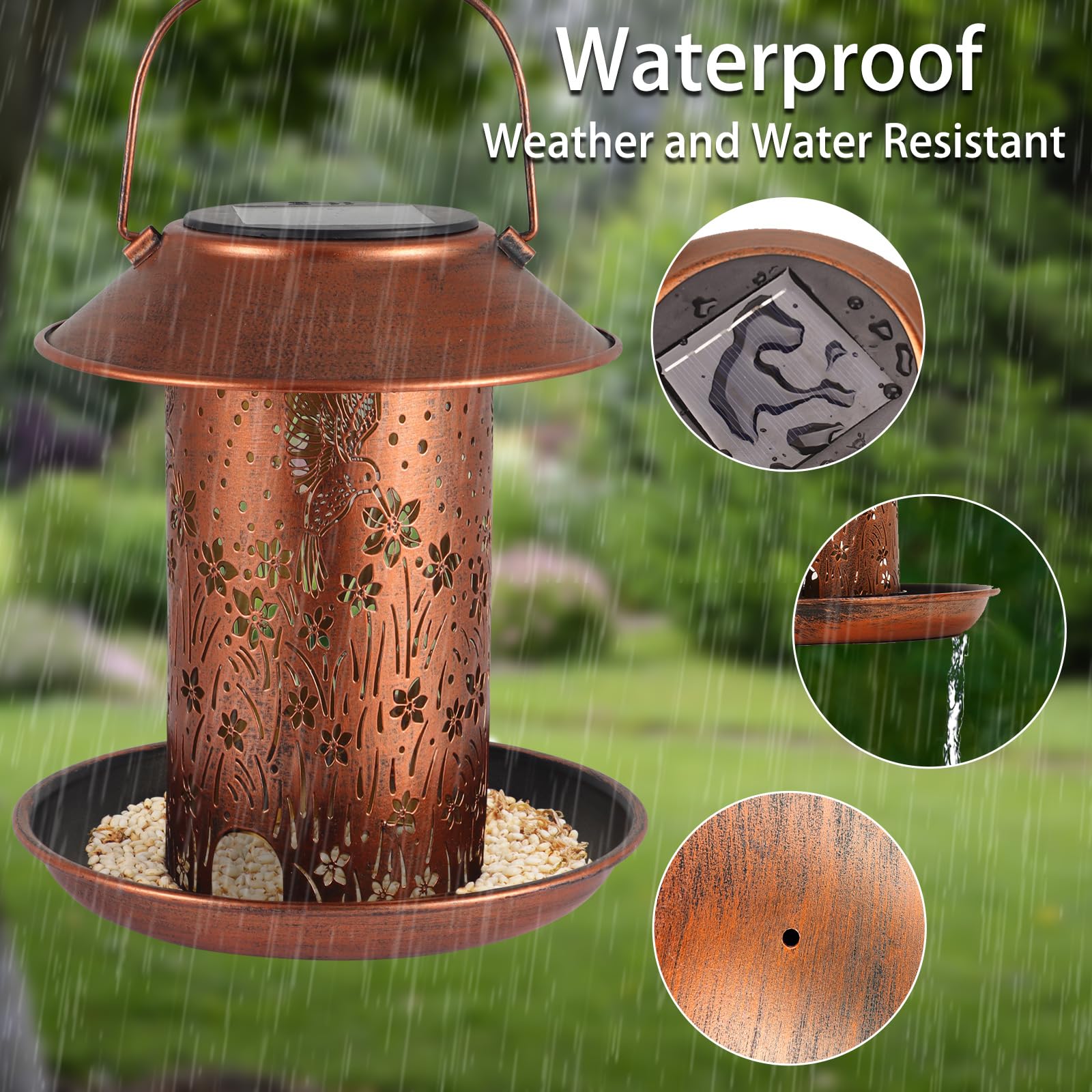 Tepaken bebederos lampara comedero exterior, atrae aves con alimento durante estaciones.