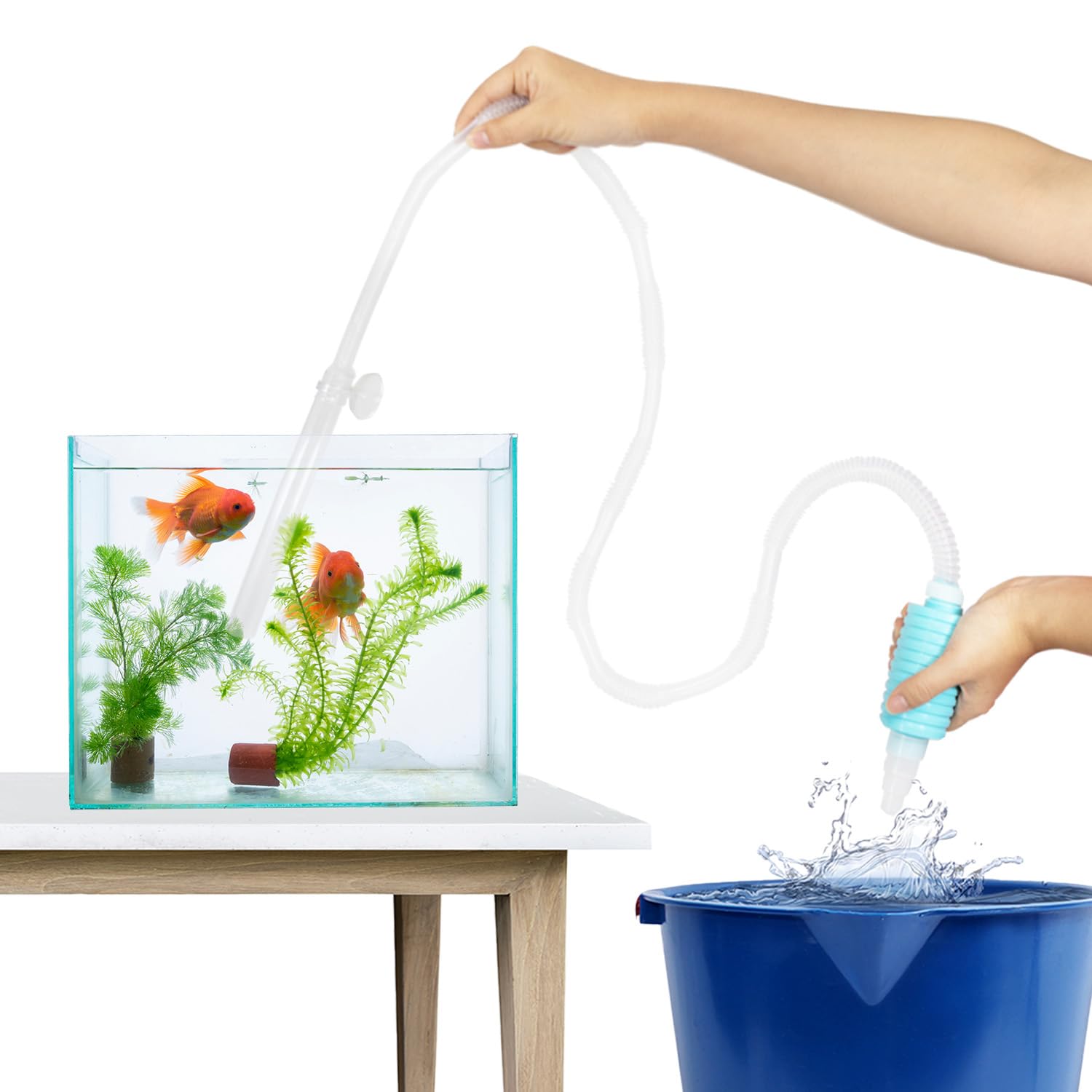 TERA PUMP limpiador de grava para acuario nano, facilita cambios de agua rápidos.