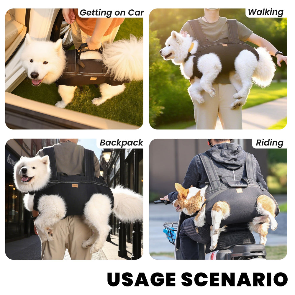 Terapaton mochila frontal para perro, transporte cómodo en paseos.