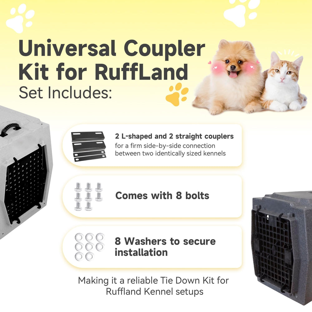 Terixe kit de acoplamiento universal Gen2, conecta kennels con versatilidad.