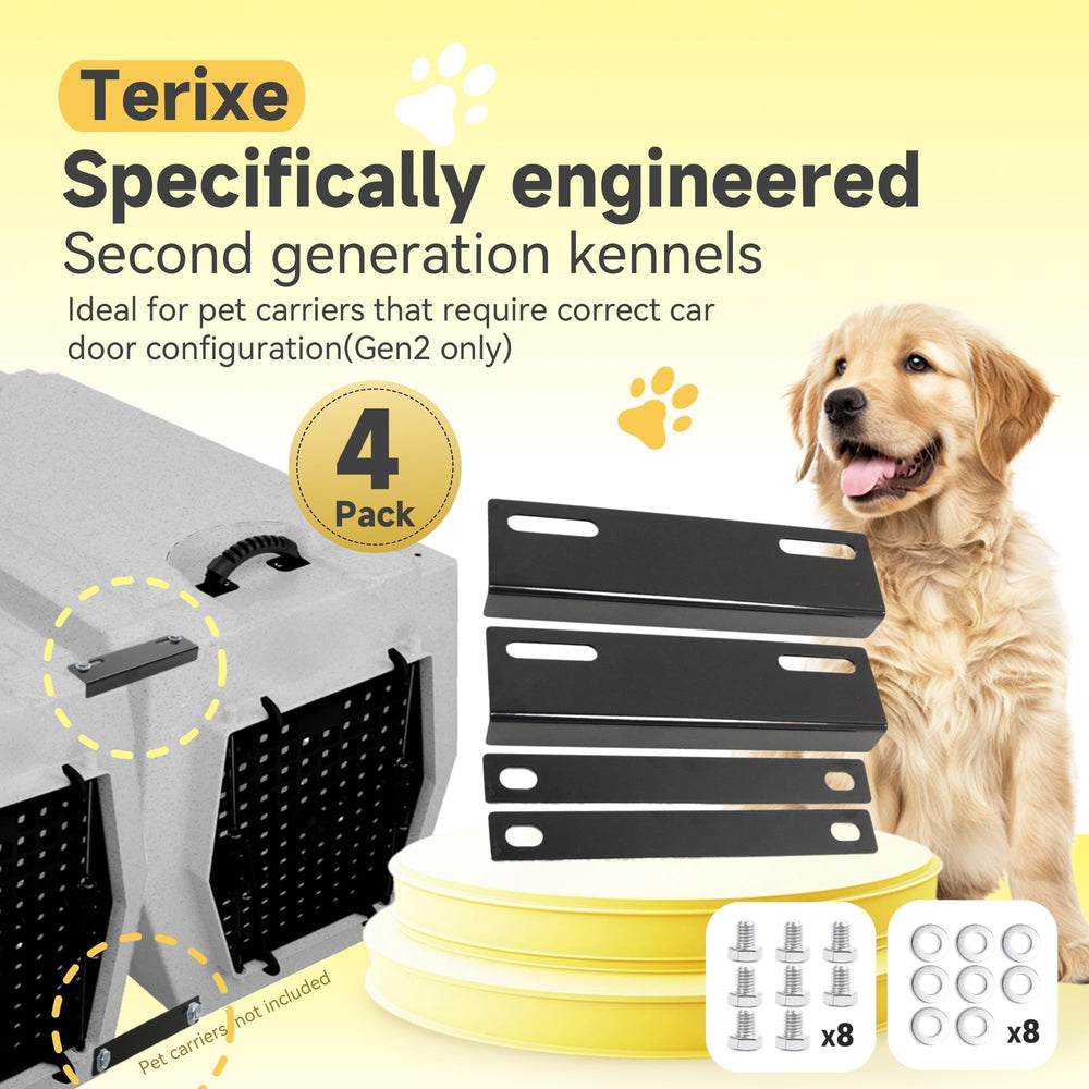 Terixe unión lateral Gen2 para kennels Ruffland, asegurada con tornillos para mayor estabilidad.