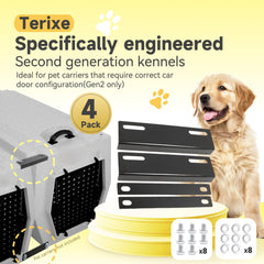 Terixe unión lateral Gen2 para kennels Ruffland, asegurada con tornillos para mayor estabilidad.