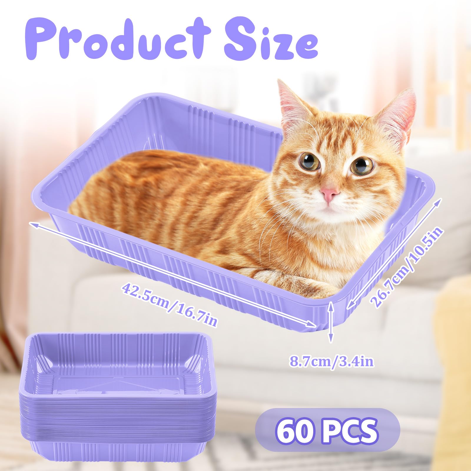 Bandeja desechable Tessco para arena de gato, ligera y portátil para salidas.
