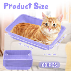 Bandeja desechable Tessco para arena de gato, ligera y portátil para salidas.