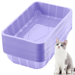 Bandejas desechables Tessco para gatos, 60 unidades, ideales para viajes.