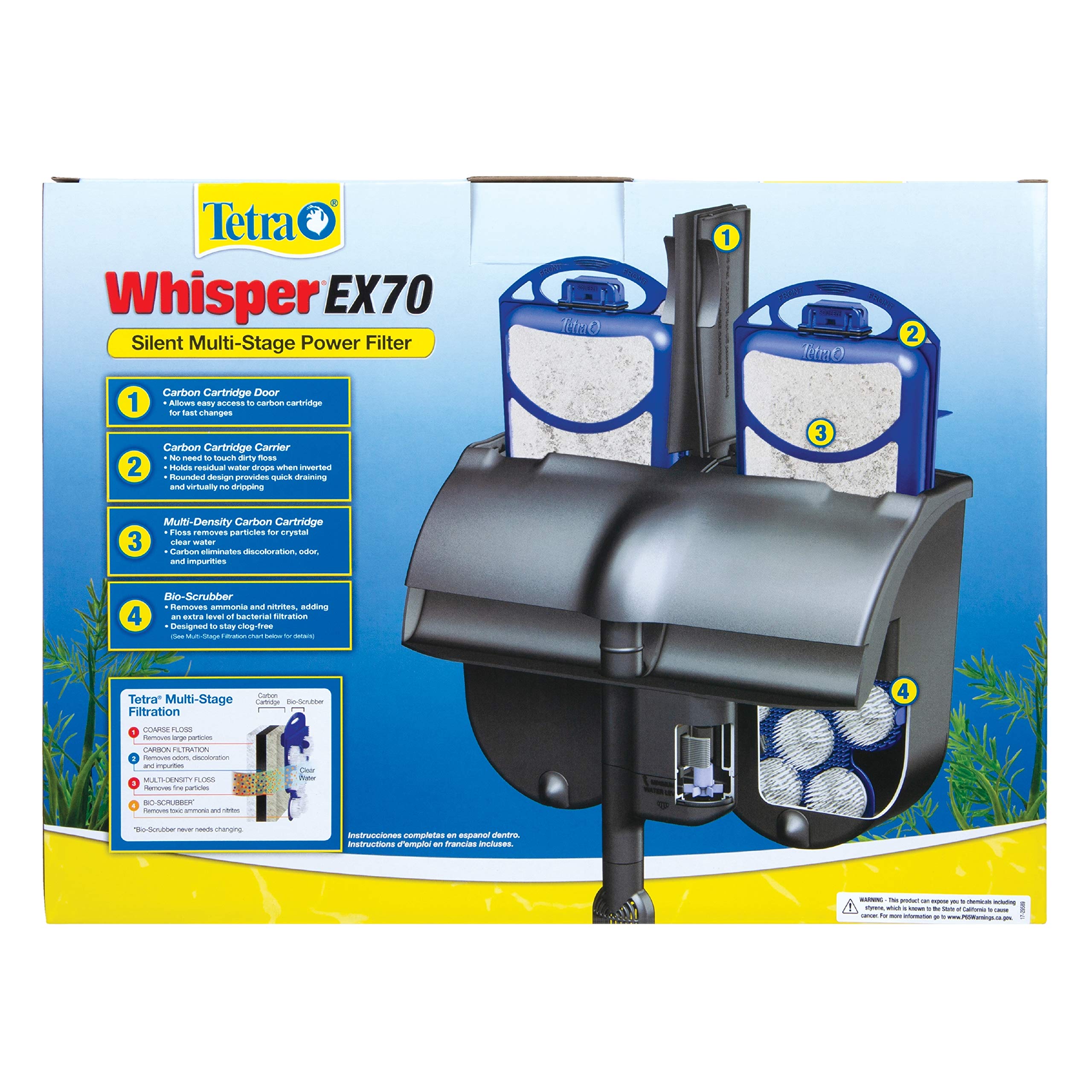 Tetra Whisper EX70 muestra flujo continuo para agua estable y limpia