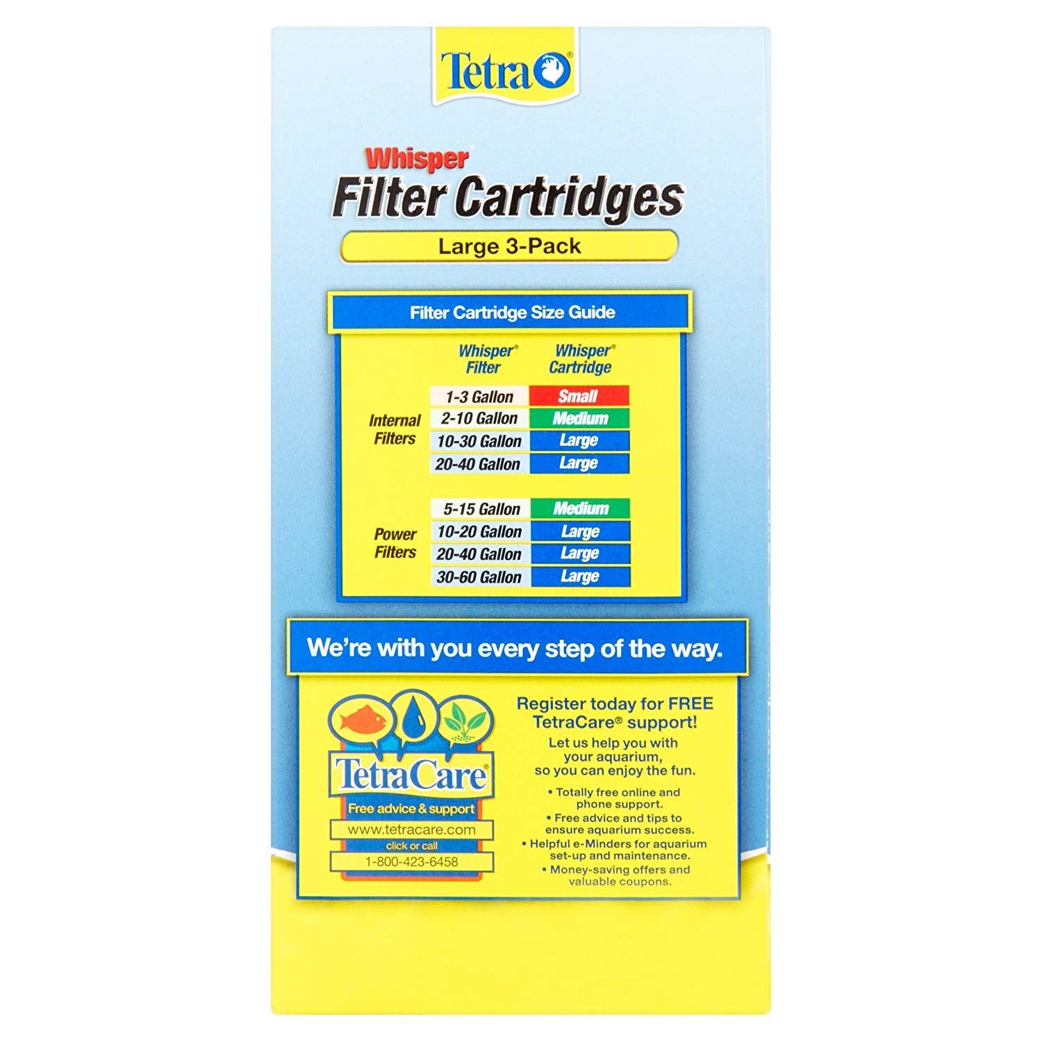 Cartucho filtrante de carbón Tetra Whisper Grande para reemplazos fáciles y eficientes.