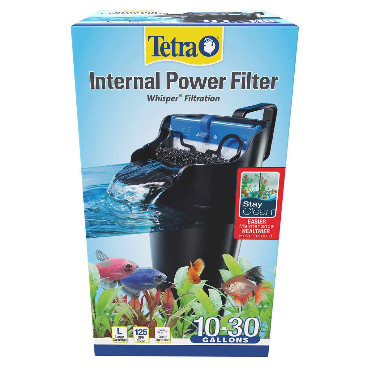 Tetra Whisper interno filtro 10-30 galones, filtración eficiente para agua clara