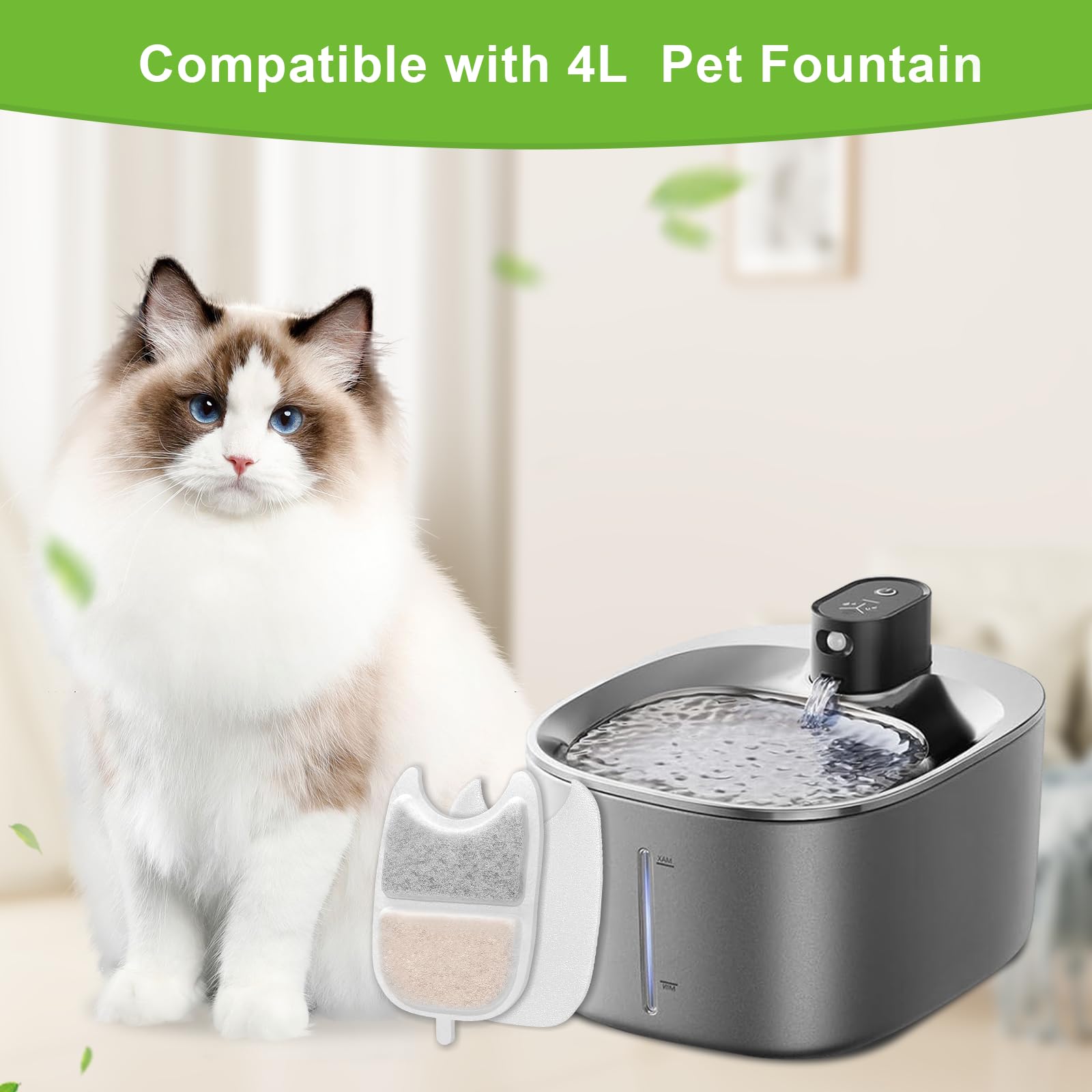 Tettie: esponjas prefiltradas para fuente de gatos, mejora la higiene.