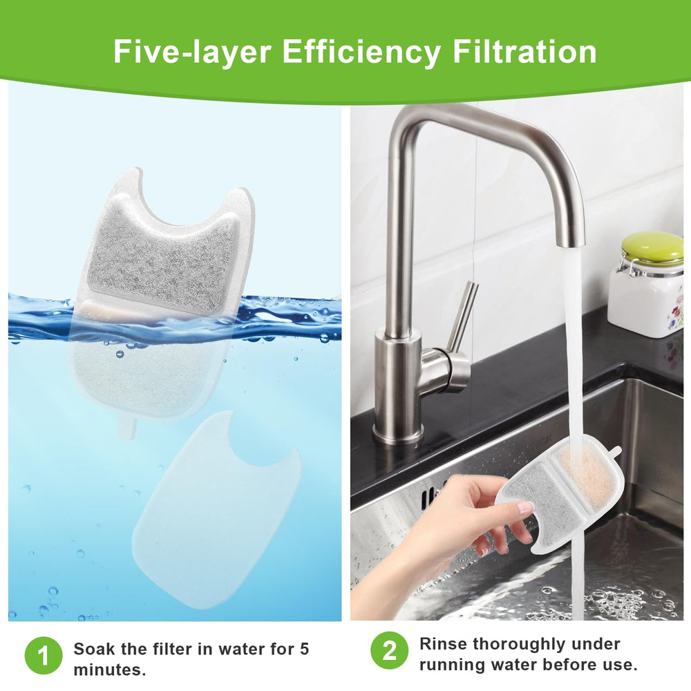 Tettie: filtro triple para fuente de gatos, agua más limpia.