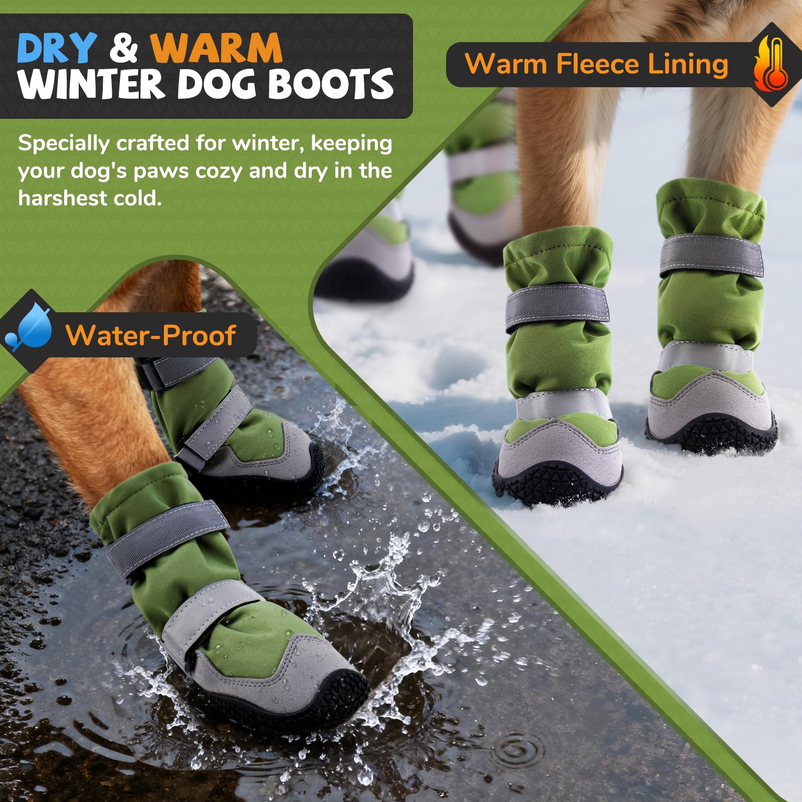 Mantiene las patas secas y calientes durante caminatas nevadas con TEWIWAP.