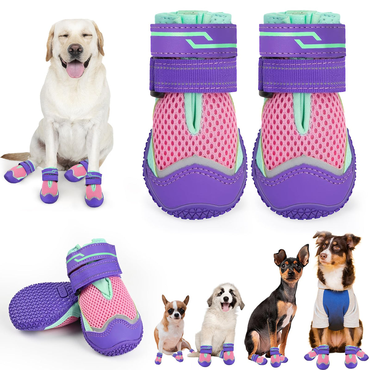 TEWIWAP botas para perro grandes con protección contra nieve e hielo en las patas
