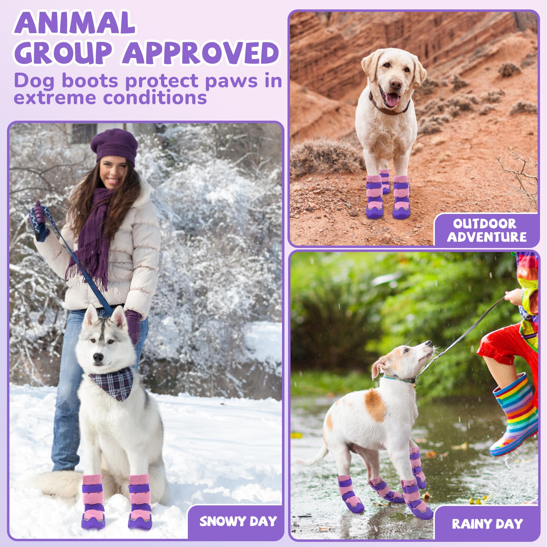 TEWIWAP botas para perro grande, aptas para paseo en nieve y senderismo.