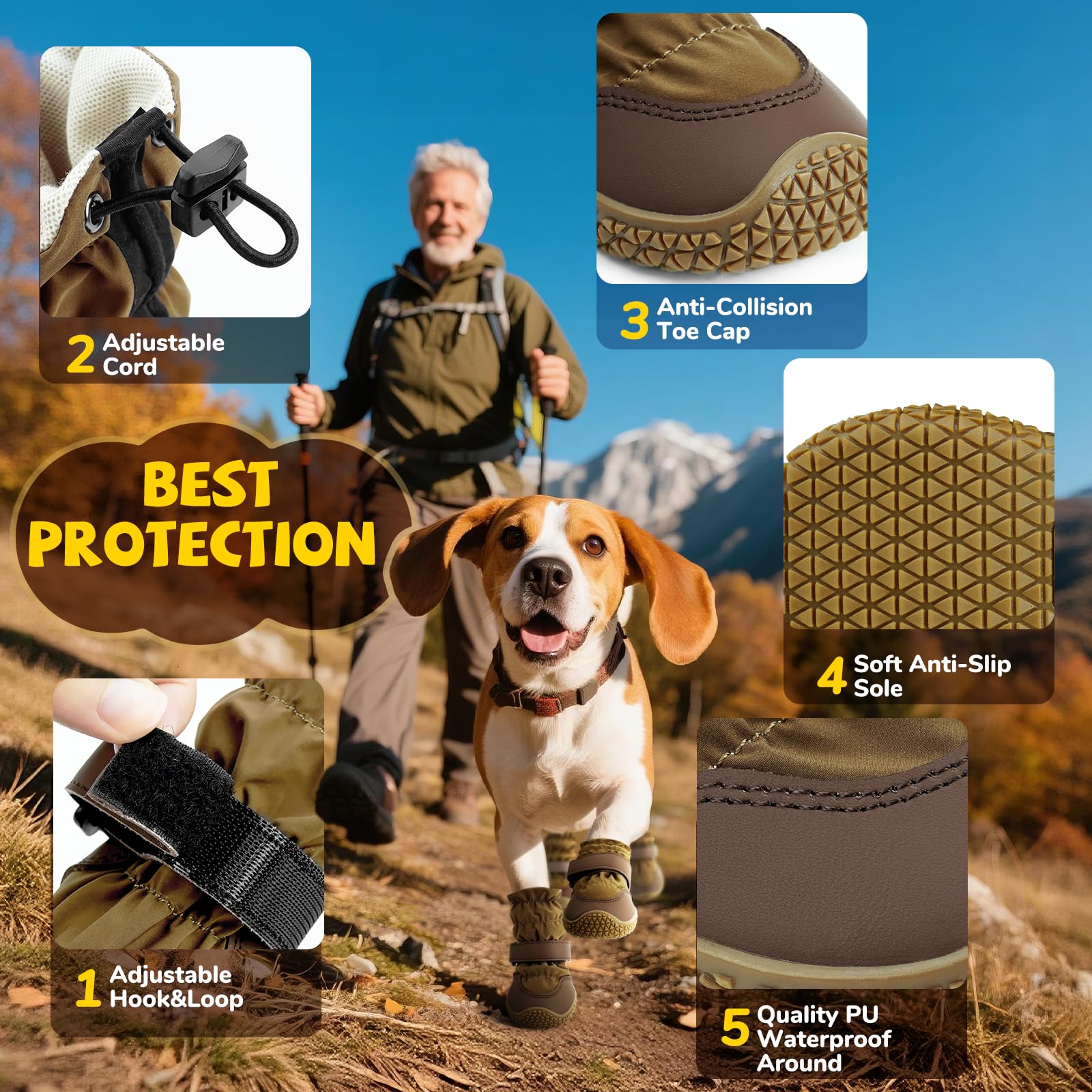 TEWIWAP botas para perro invierno, interior de malla, comodidad transpirable