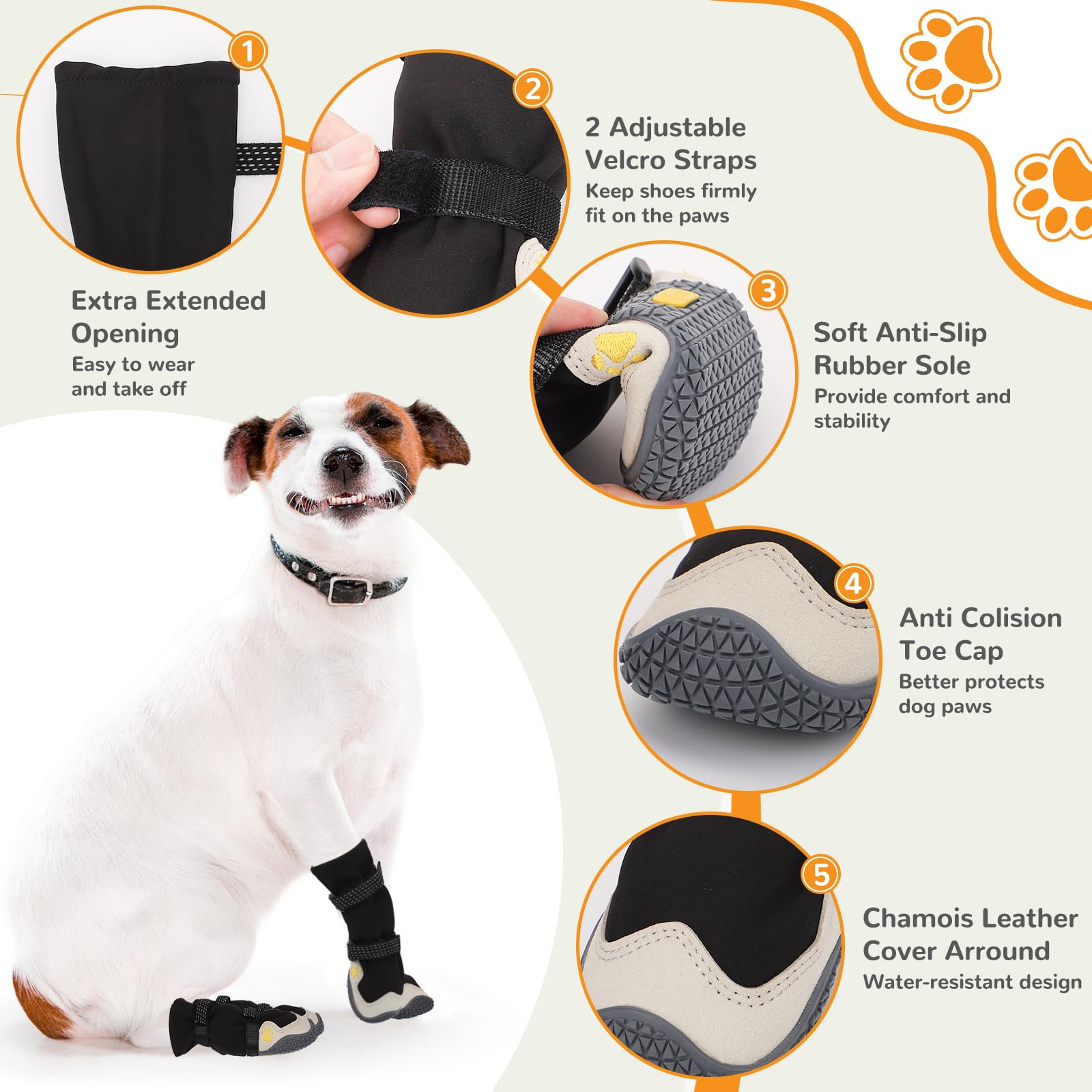 Zapatos TEWIWAP para perros: mayor altura para protección de patas largas.