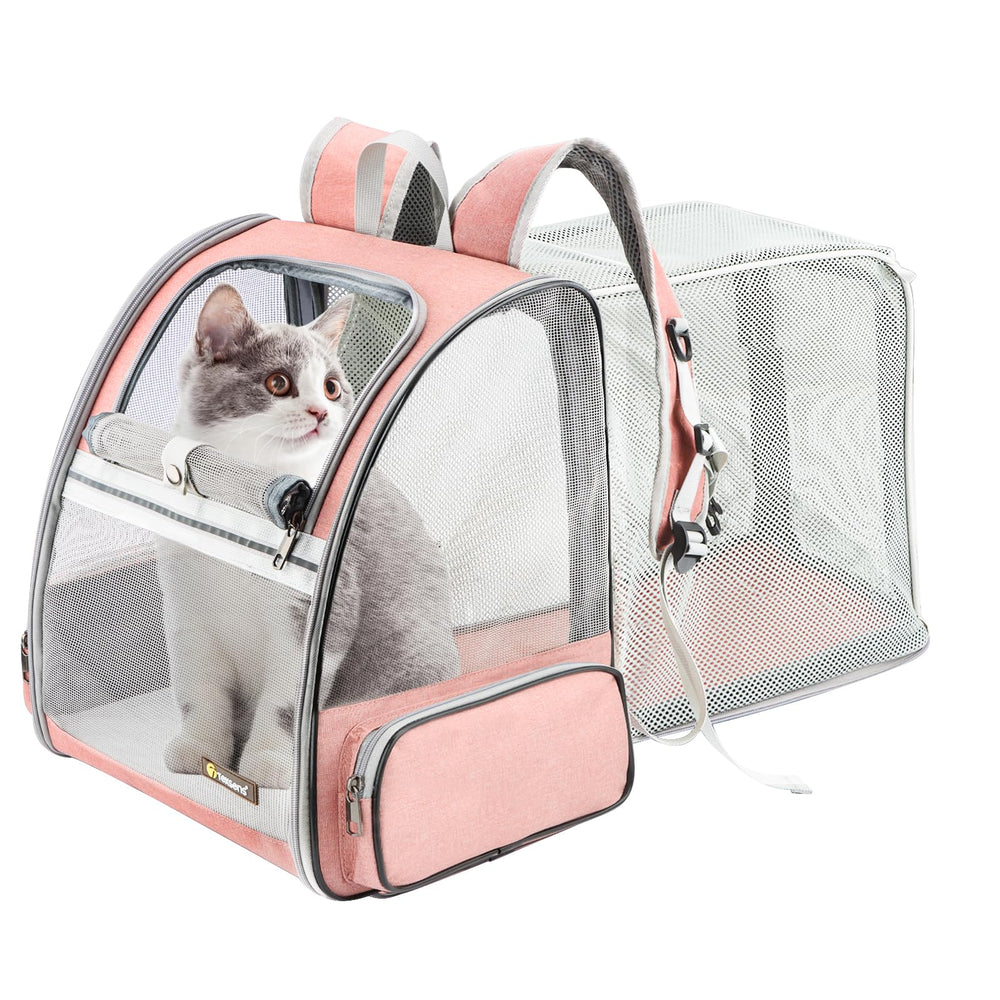 Texsens mochila transportadora con malla ventilada para paseos más frescos.