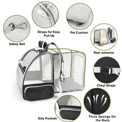Texsens Dimensiones Mochila Gato: espacio cómodo para gatos y perros pequeños en viajes
