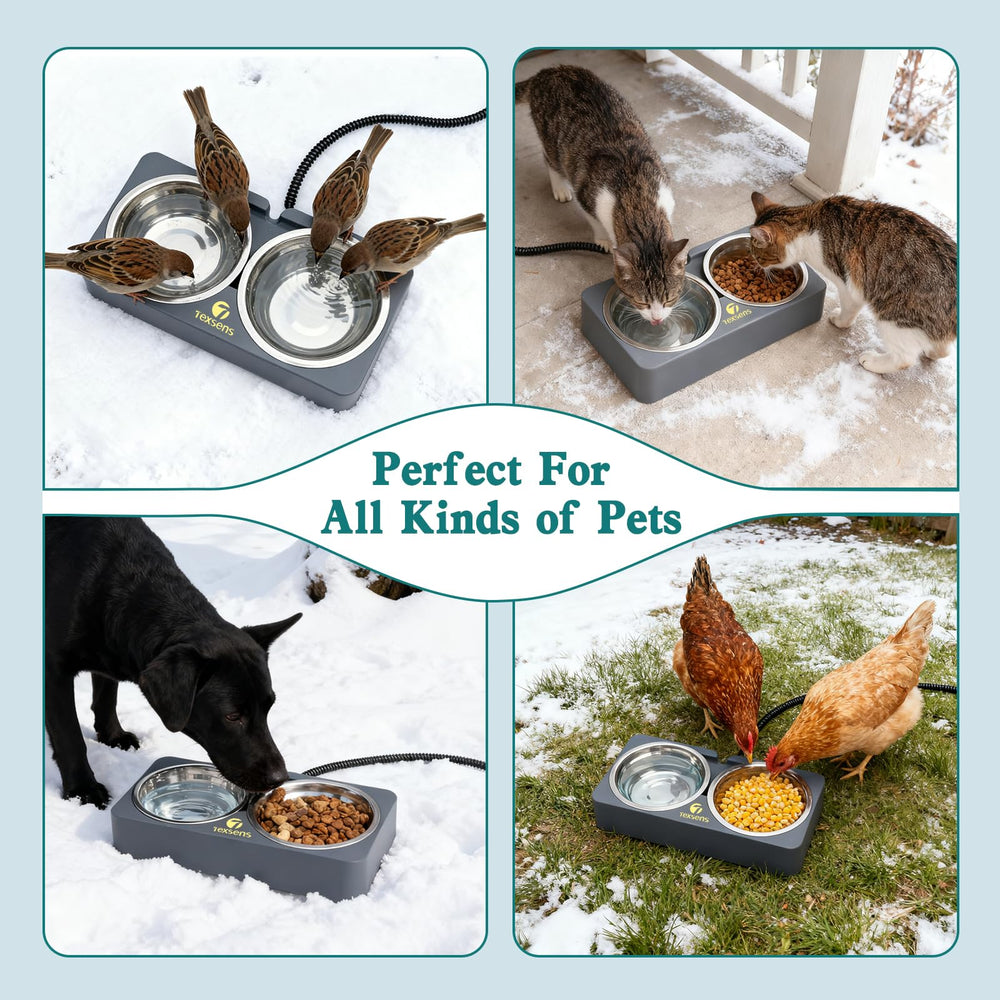 Texsens uso exterior para perros, gatos y aves con estación de alimentación estable