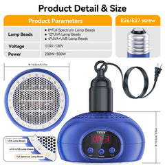 TFNN calentador jaula pollo brillo ajustable tres niveles iluminación adaptable