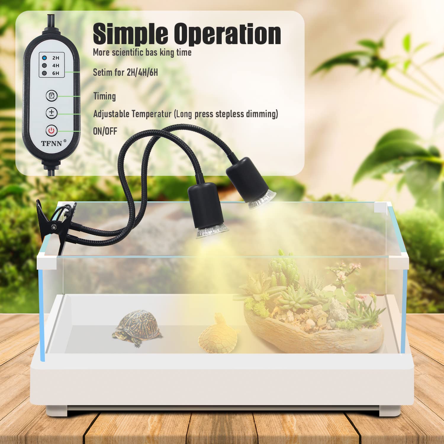 TFNN lámpara de calor para reptiles con clip firme y ajuste 360 grados