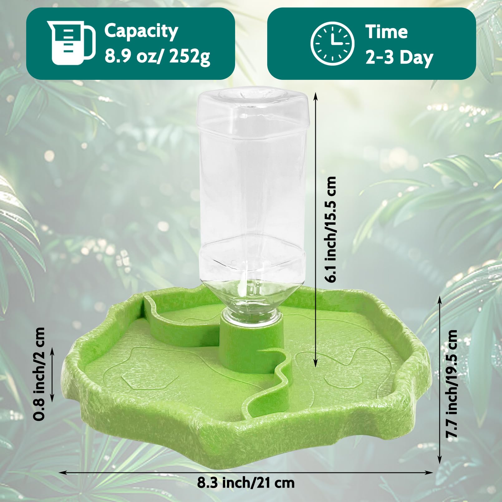 Tfwadmx 9onzas 2en1 doble-cuenco facilita comida y agua para reptiles