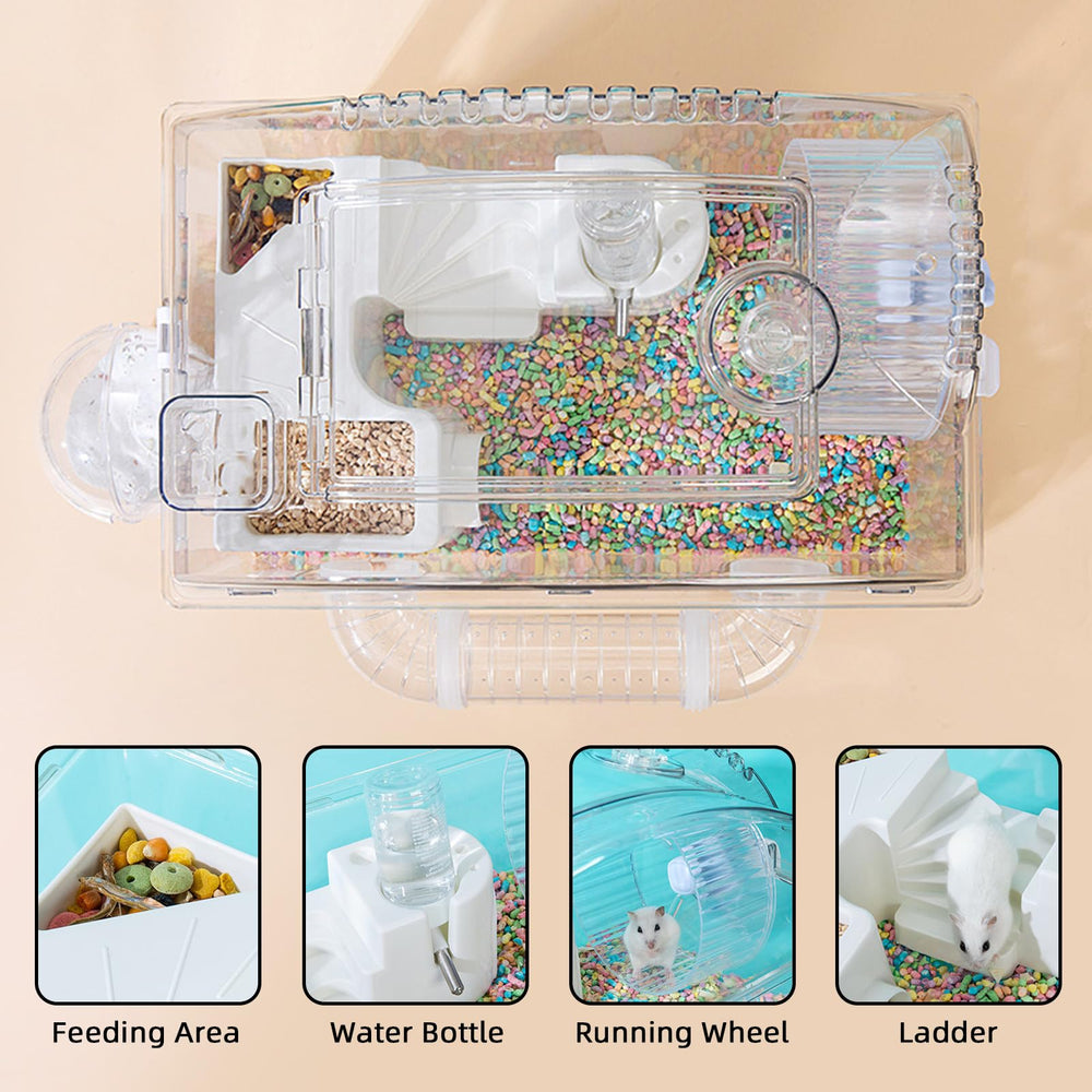Accesorios multifuncionales Tfwadmx para hamster enano permiten alimentar, hidratar y descansar sin cambiar de espacio.