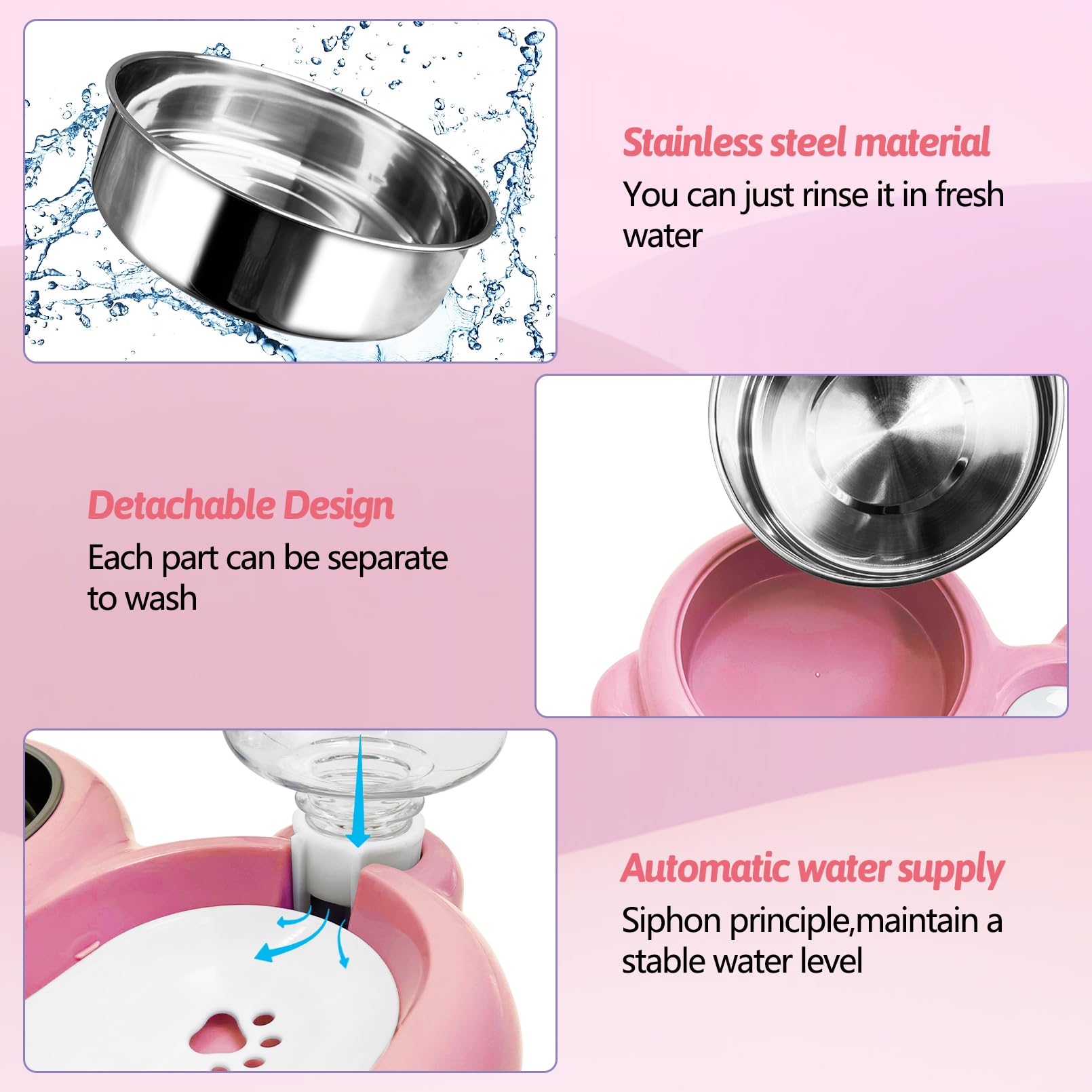 Tfwadmx dispensador de agua automático para mascotas, agua lista cuando la necesiten.