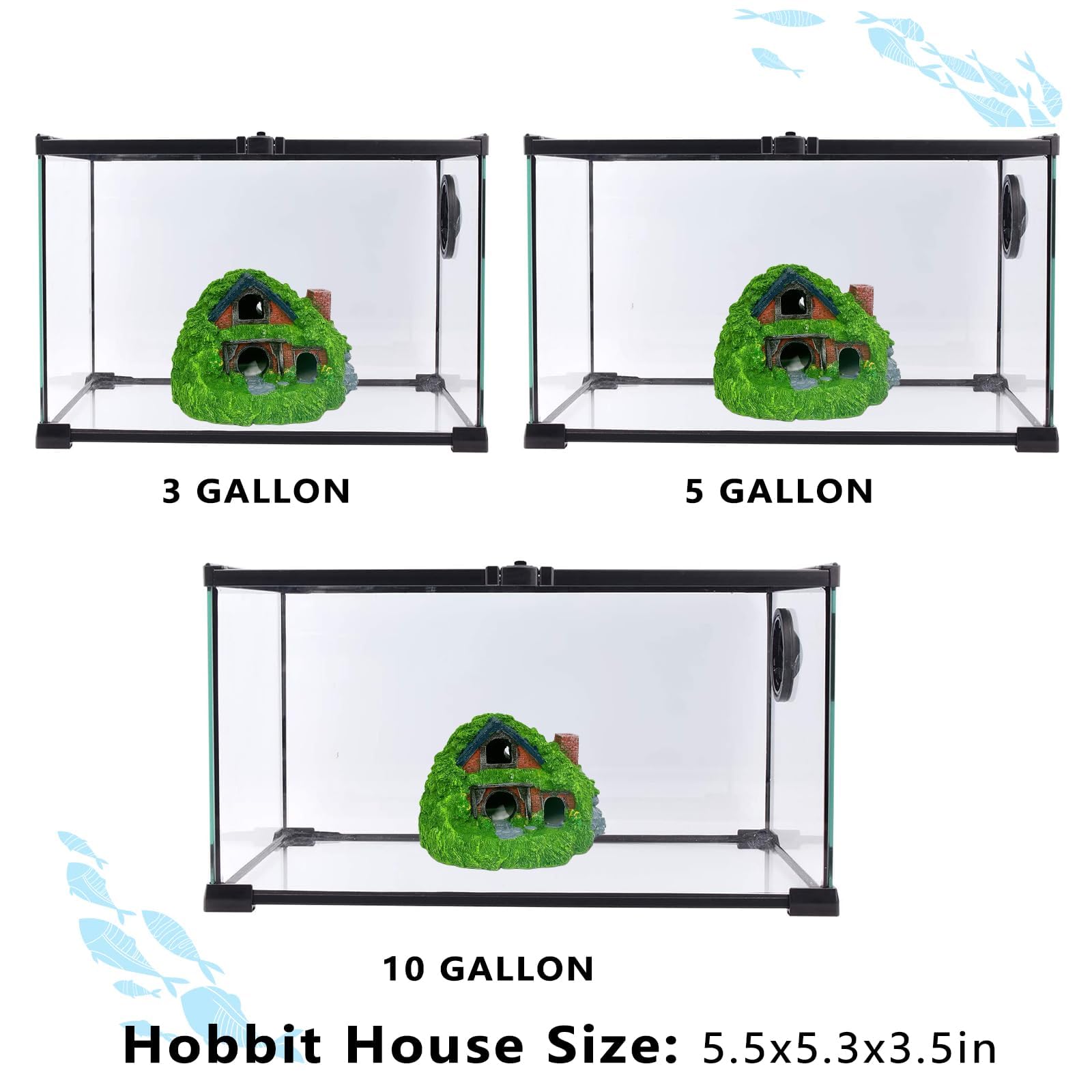 Escena completa de acuario con decoración hobbit de Tfwadmx.