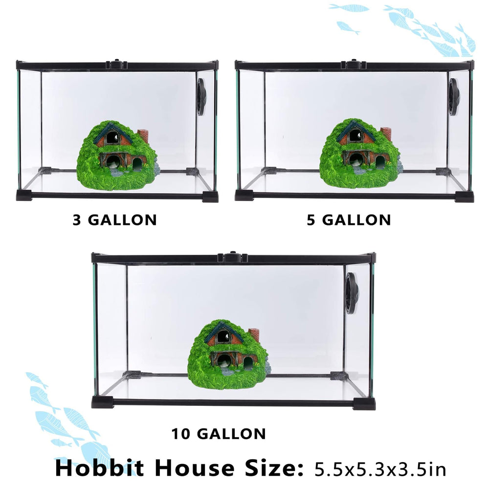 Escena completa de acuario con decoración hobbit de Tfwadmx.