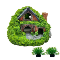 Cueva hobbit de Tfwadmx para acuario, refugio seguro para peces pequeños.
