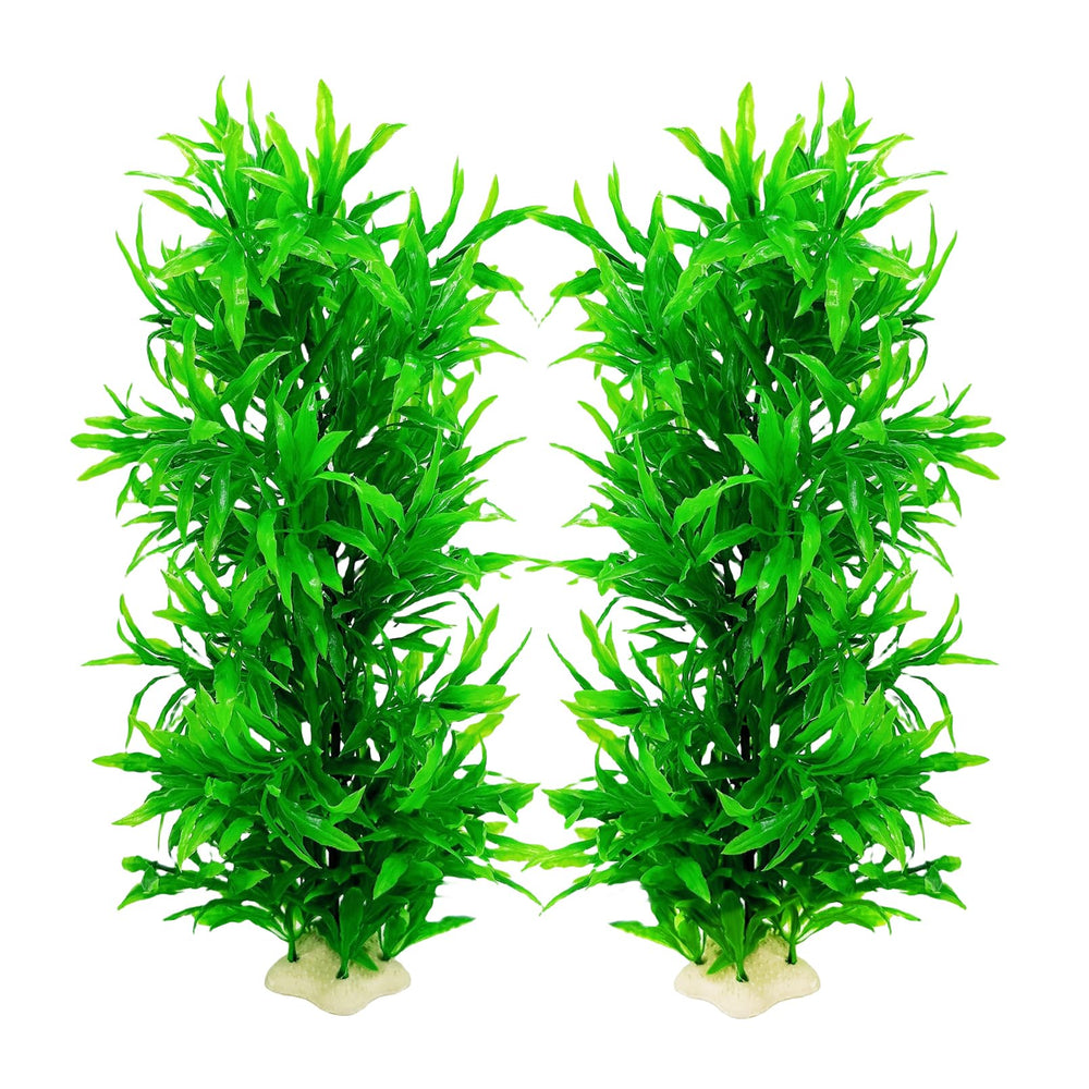 Planta artificial tfwadmx para acuario con hojas verdes, realza el ambiente.