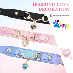 THAIN collar de cuero sintético dorado, ideal para uso diario.