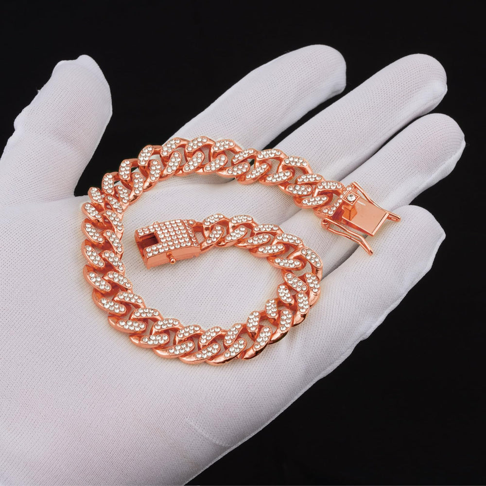 Uso diario cómodo THAMIAO collar rosa-oro para perros
