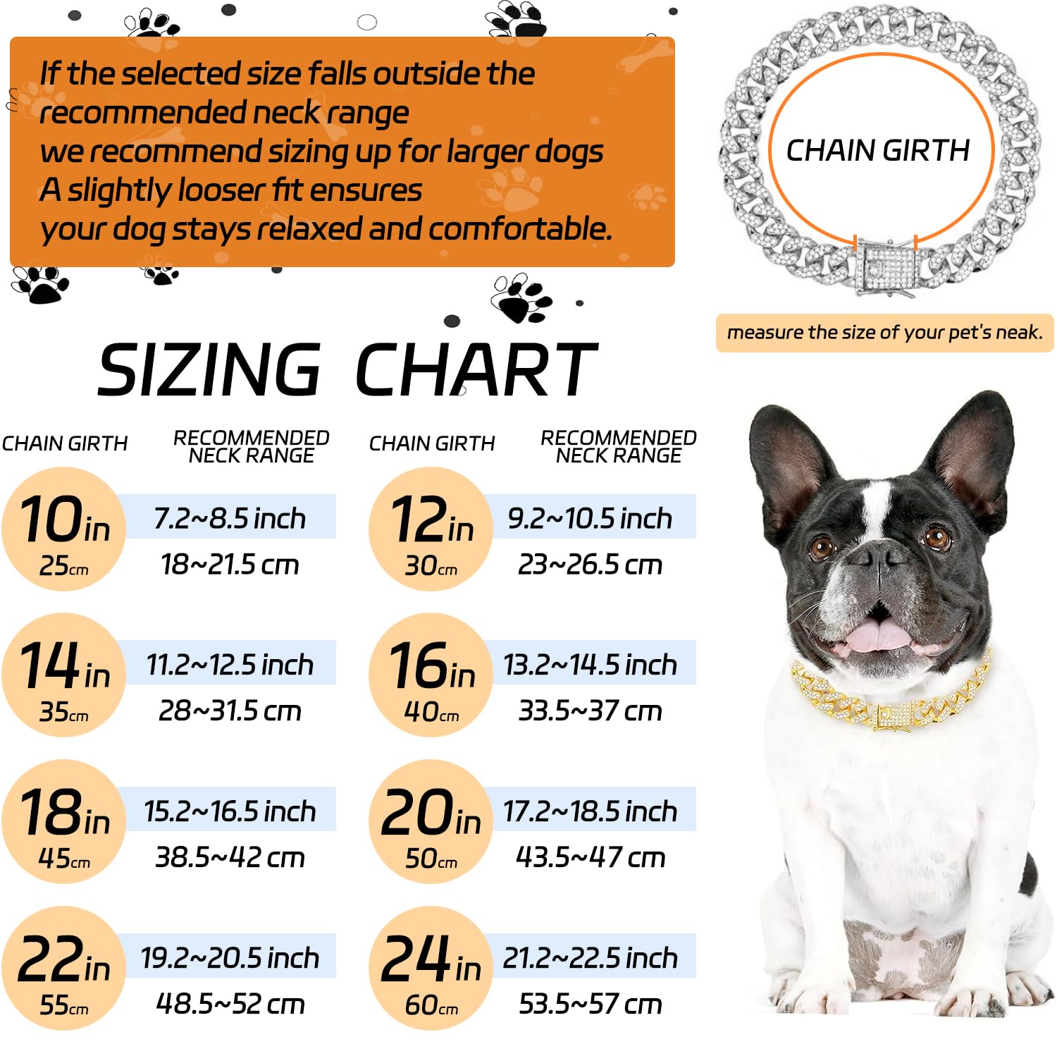 THAMIAO collar con zirconia para perros, brillo y durabilidad para uso diario.