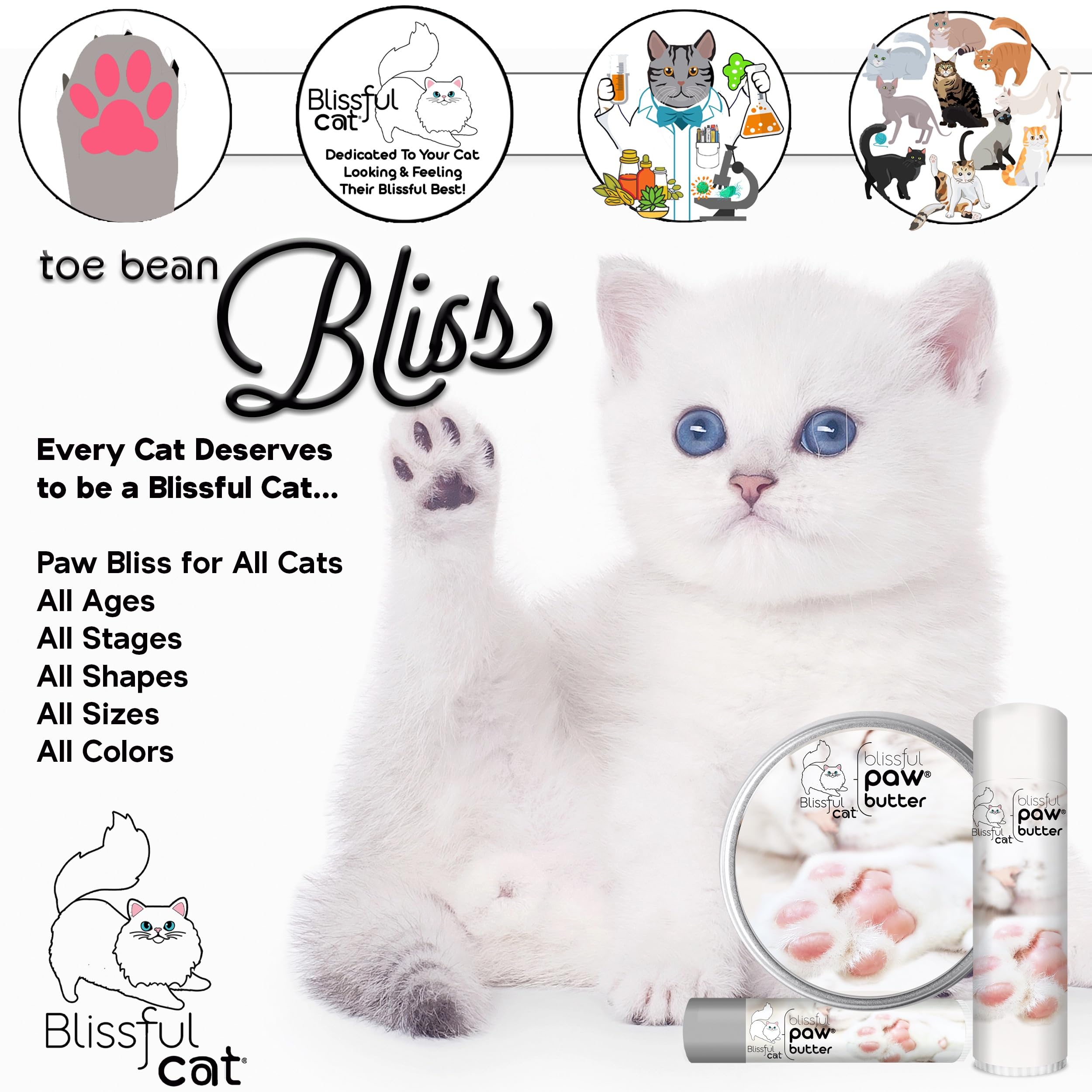 The Blissful Cat Paw Butter muestra patas hidratadas tras la primera aplicación.