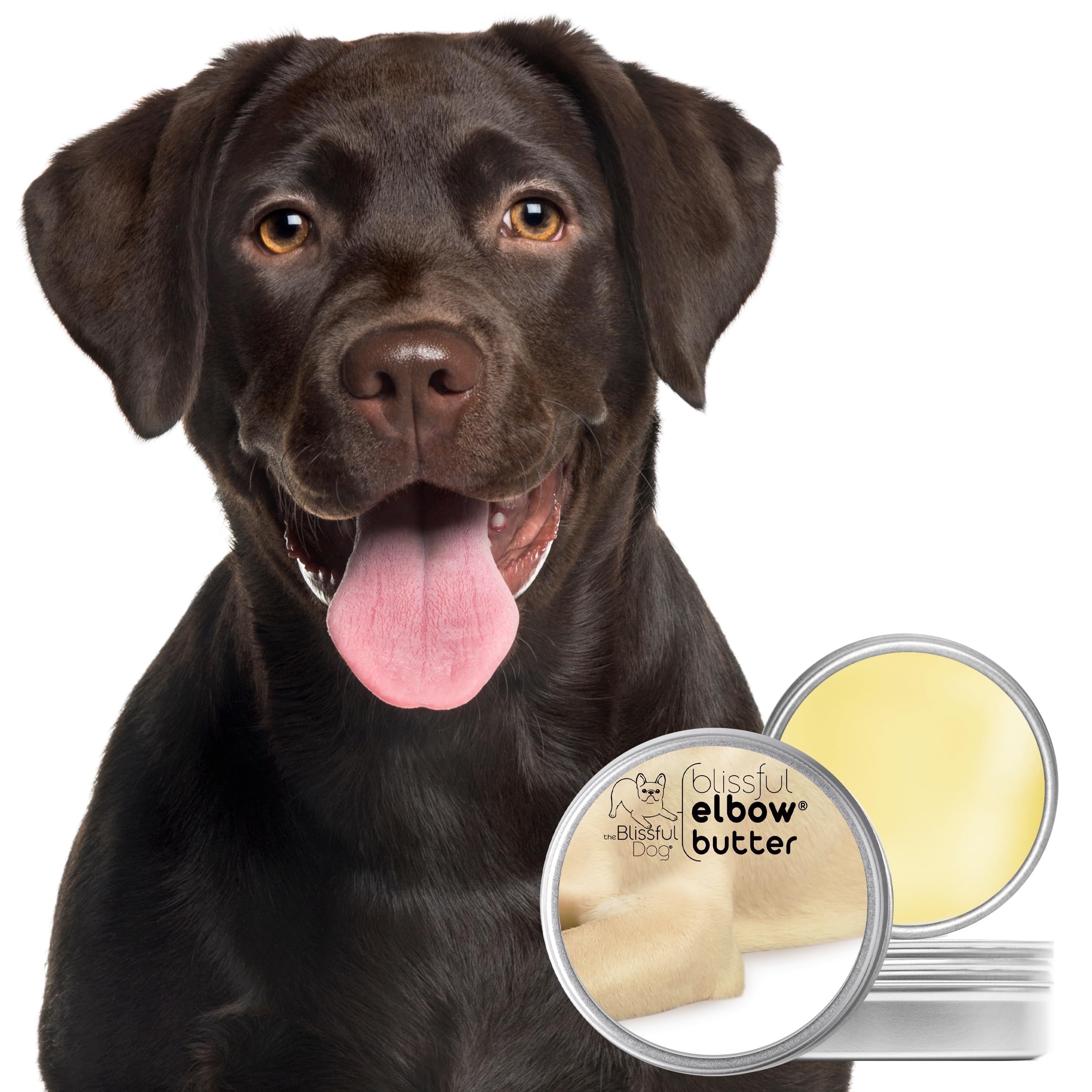 The Blissful Dog Elbow Butter ingredientes-clave cuidan codos secos.
