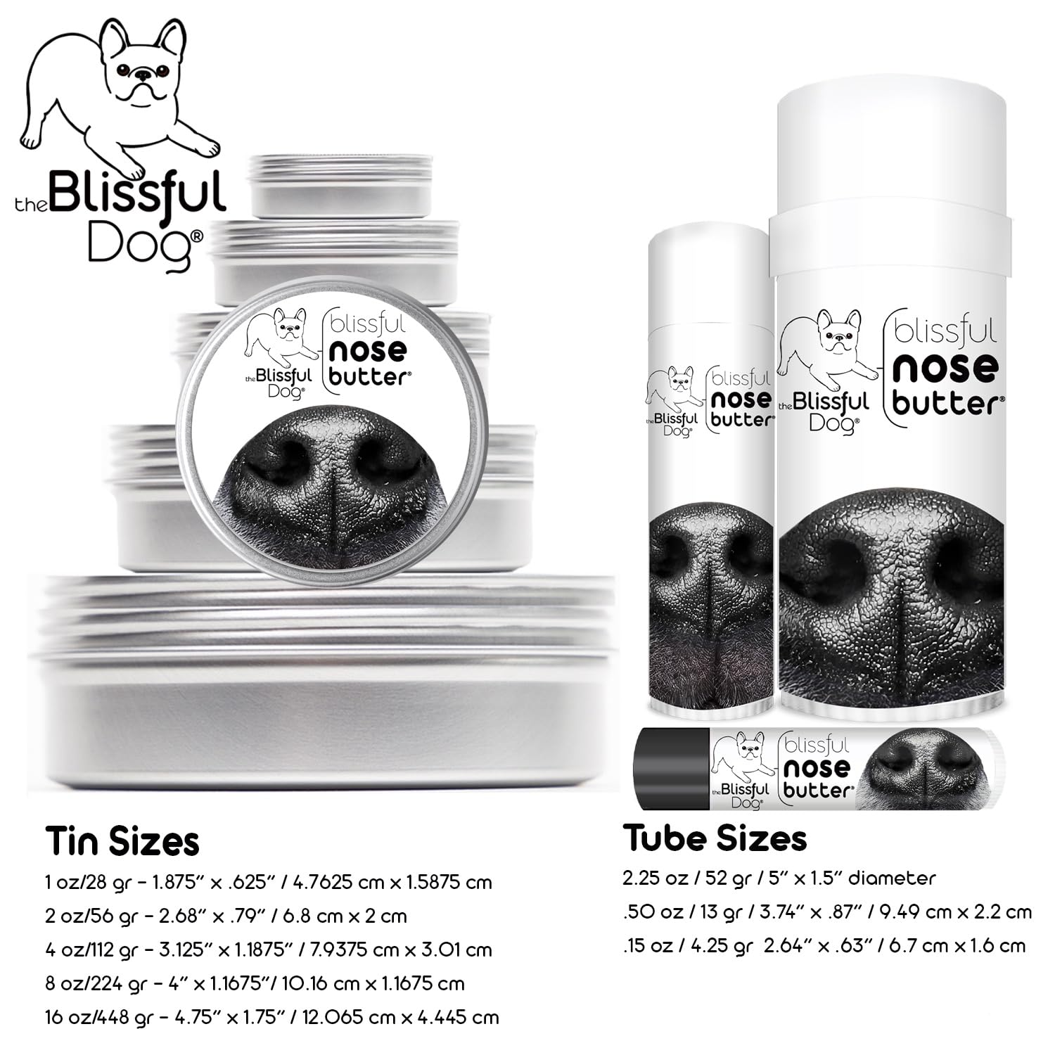 Producto hecho a mano en Estados Unidos para hocicos secos con The Blissful Dog.