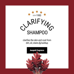The Coat Handler Clarifying Dog Shampoo pelaje brillante tras lavado suave.
