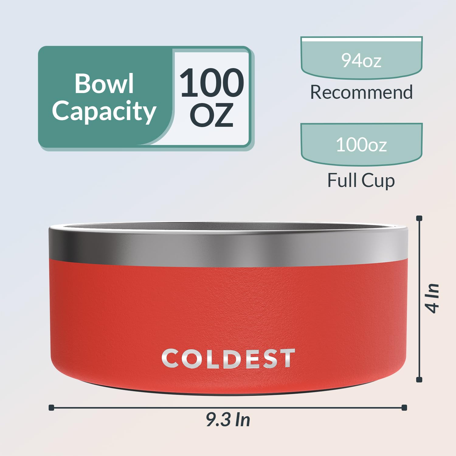 The Coldest Water capacidad 100 onzas para mascotas grandes y pequeñas