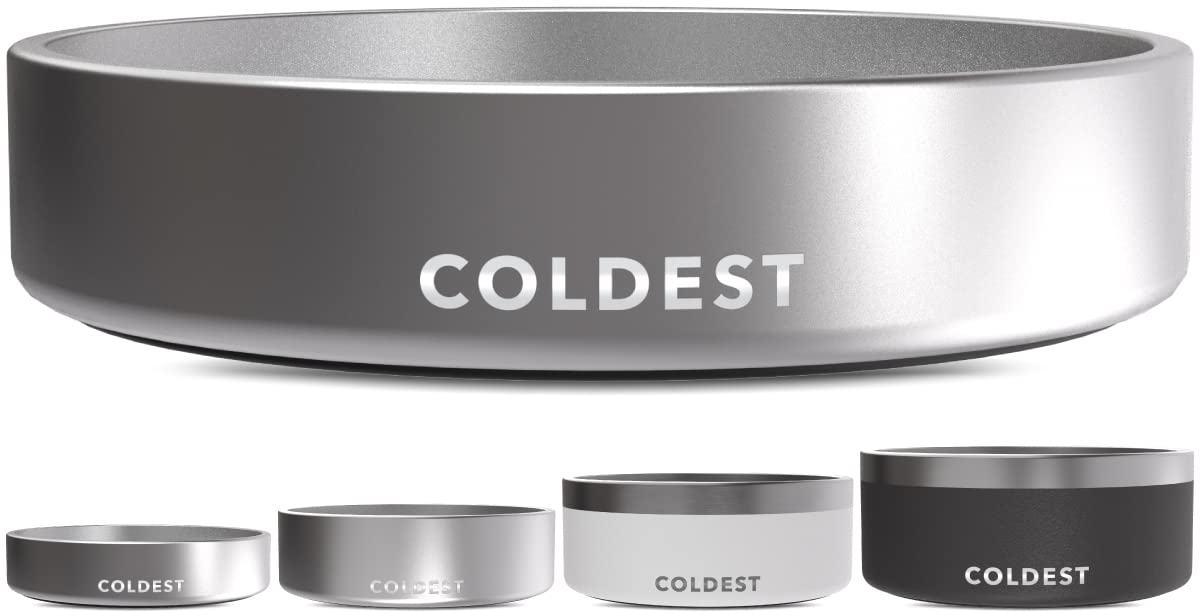 Coldest Dog Bowl en acero inoxidable con acabado pulido para limpieza rápida