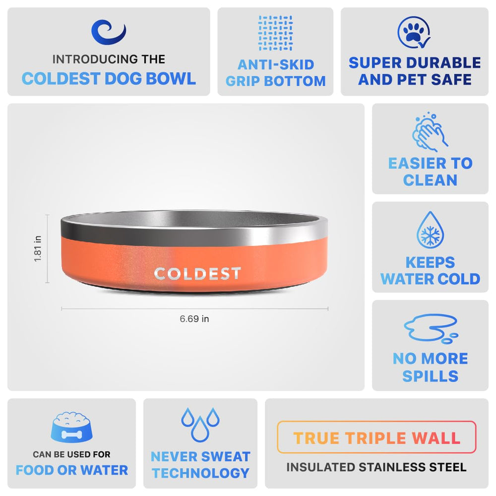 The Coldest Water Coldest Dog Bowl apto para lavavajillas para limpieza rápida