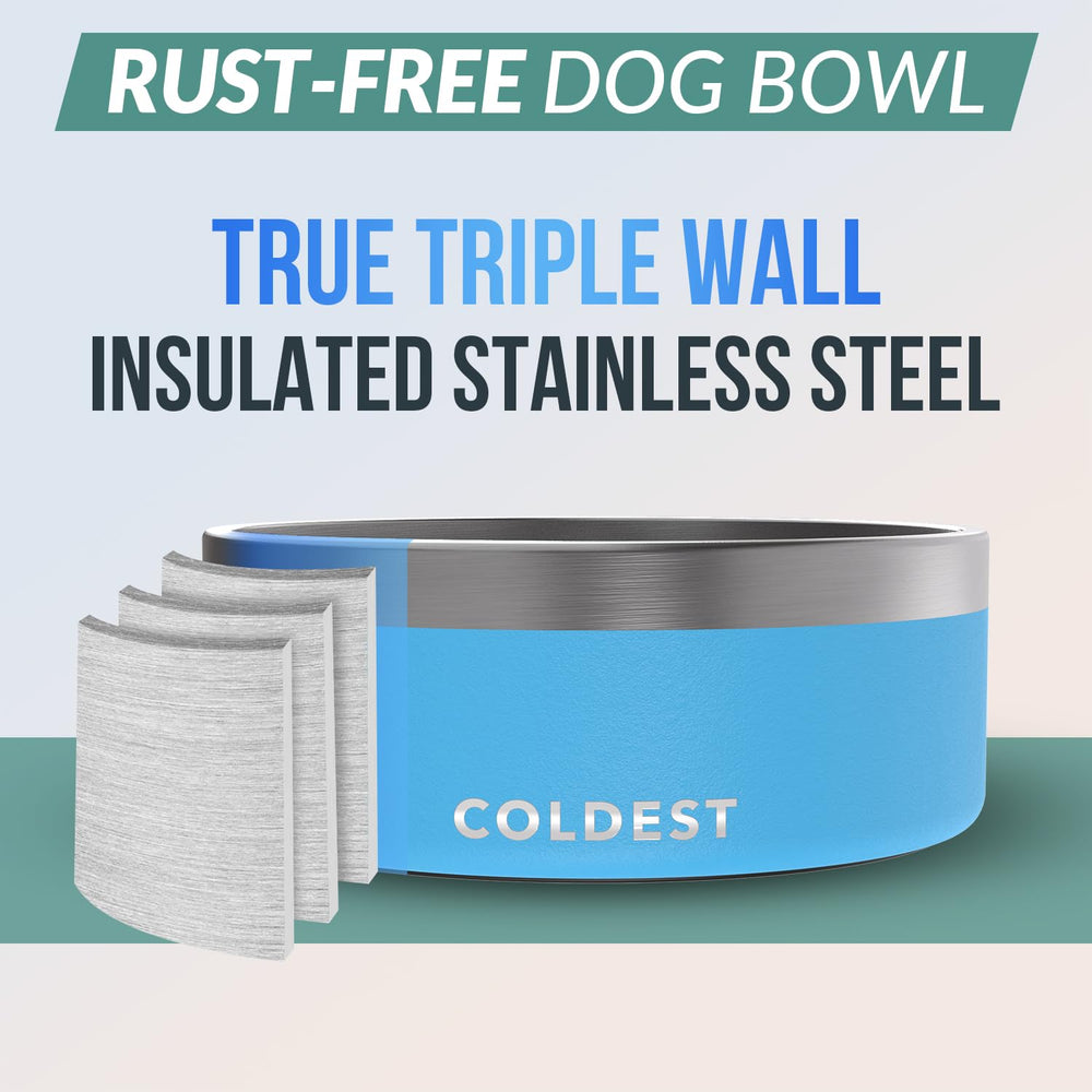 The Coldest Water cuenco-acero-inoxidable-resistente: material anticorrosión para mascotas activas.