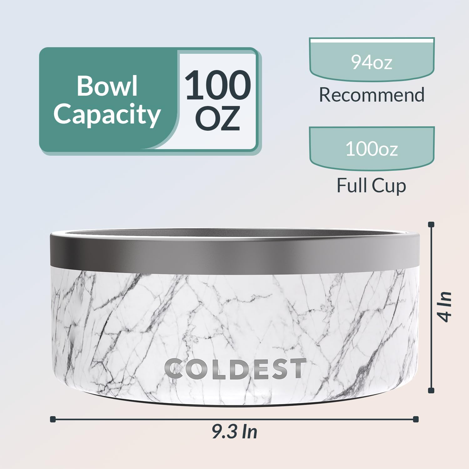 Cuenco The Coldest Water de mármol Carrara, diseño elegante.