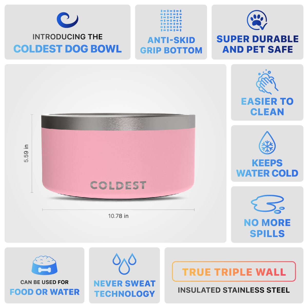 Coldest Water cuenco para perros de capacidad 200 onzas
