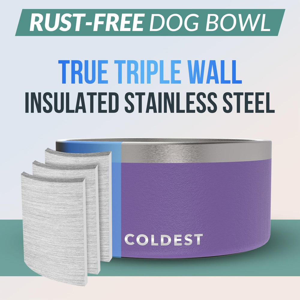 Cuenco Coldest Water con aislamiento triple mantiene el agua fresca por más tiempo.