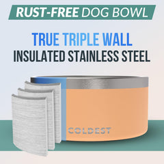 The Coldest Water cuenco perro base antideslizante evita derrames y mantiene estable.