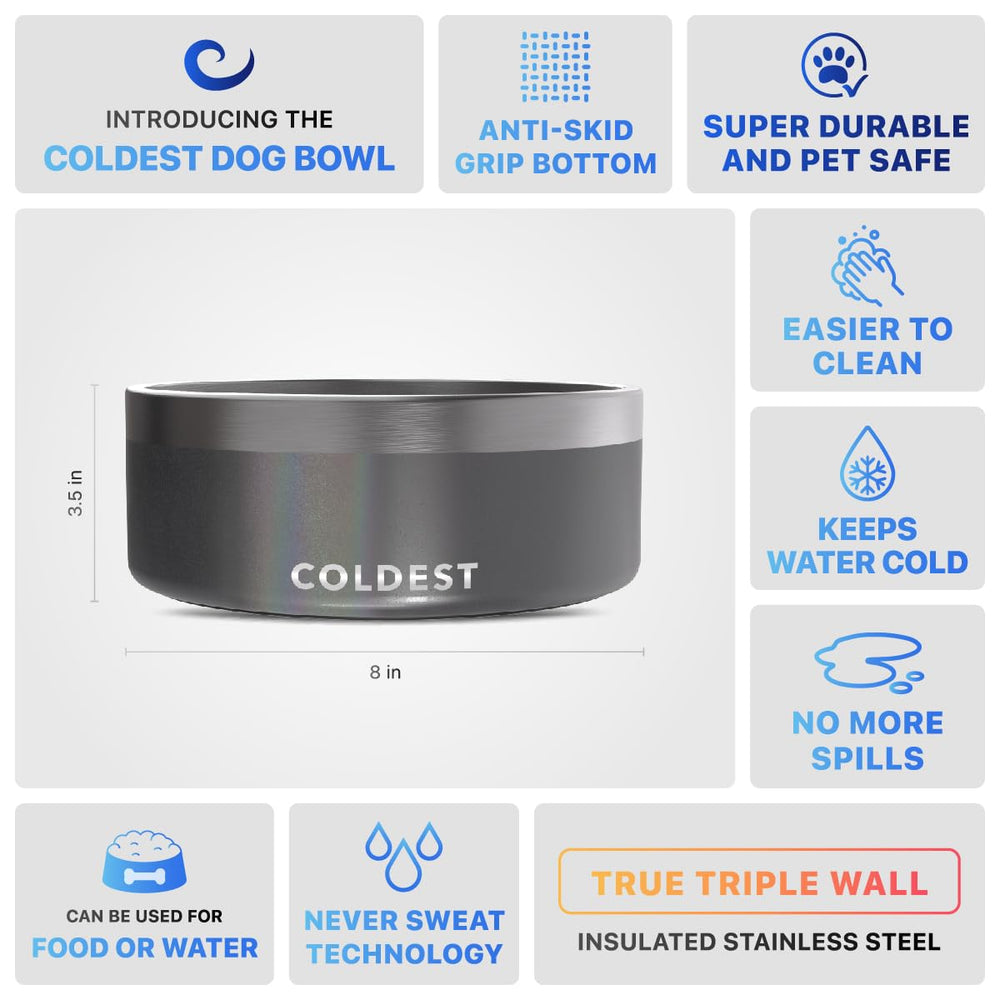 The Coldest Water plato grande 64oz ideal para perros y gatos.